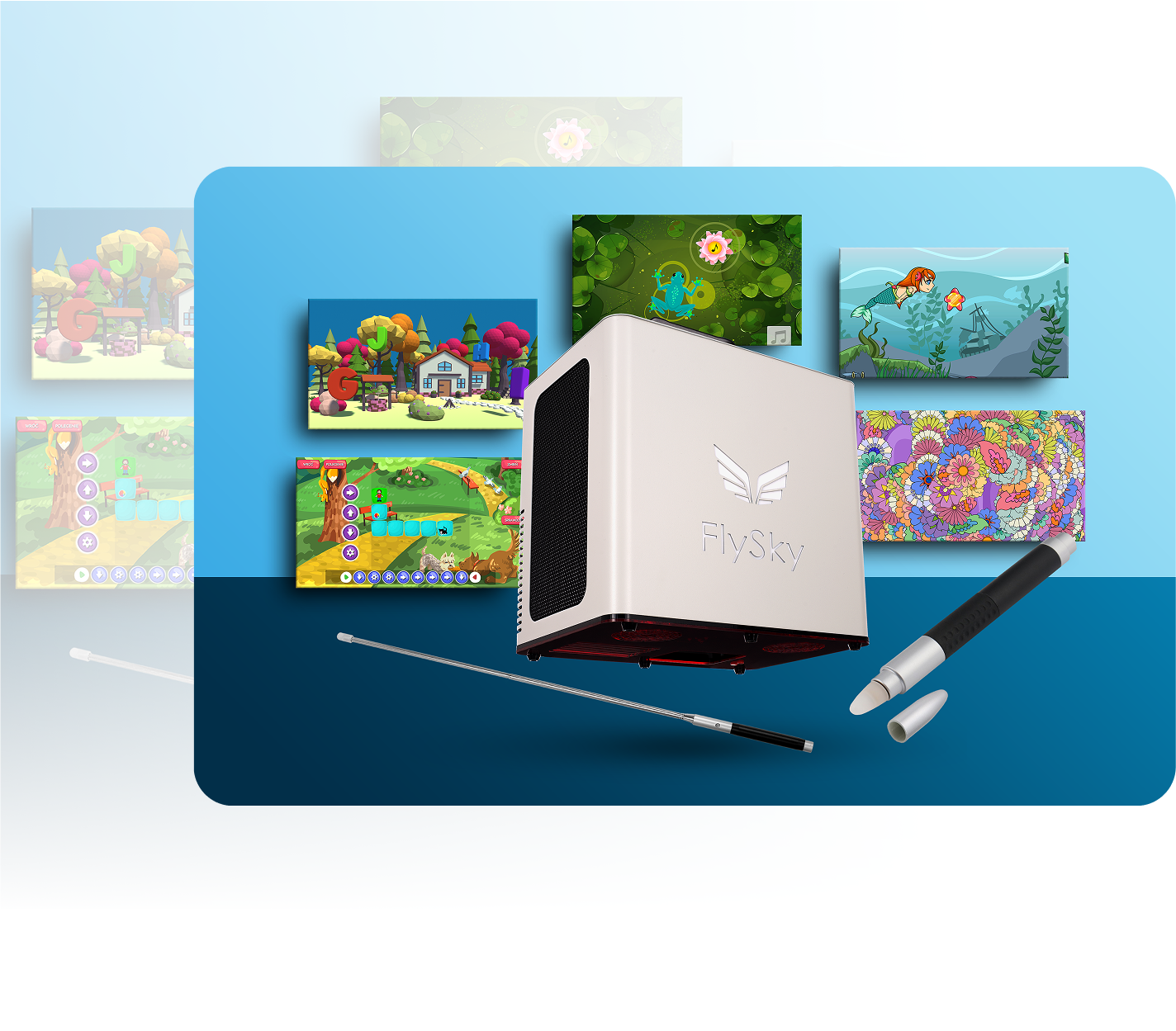 Interaktyvios mobilios grindys „FlySky GO“