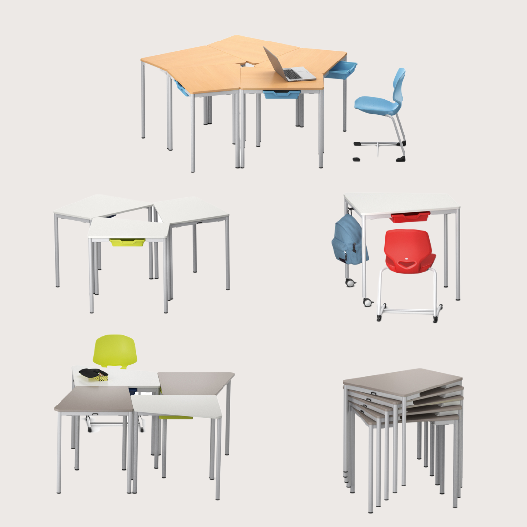 Mokinio stalas daugiakampio formos „VS Tano“ (Ø - 70-66 cm)